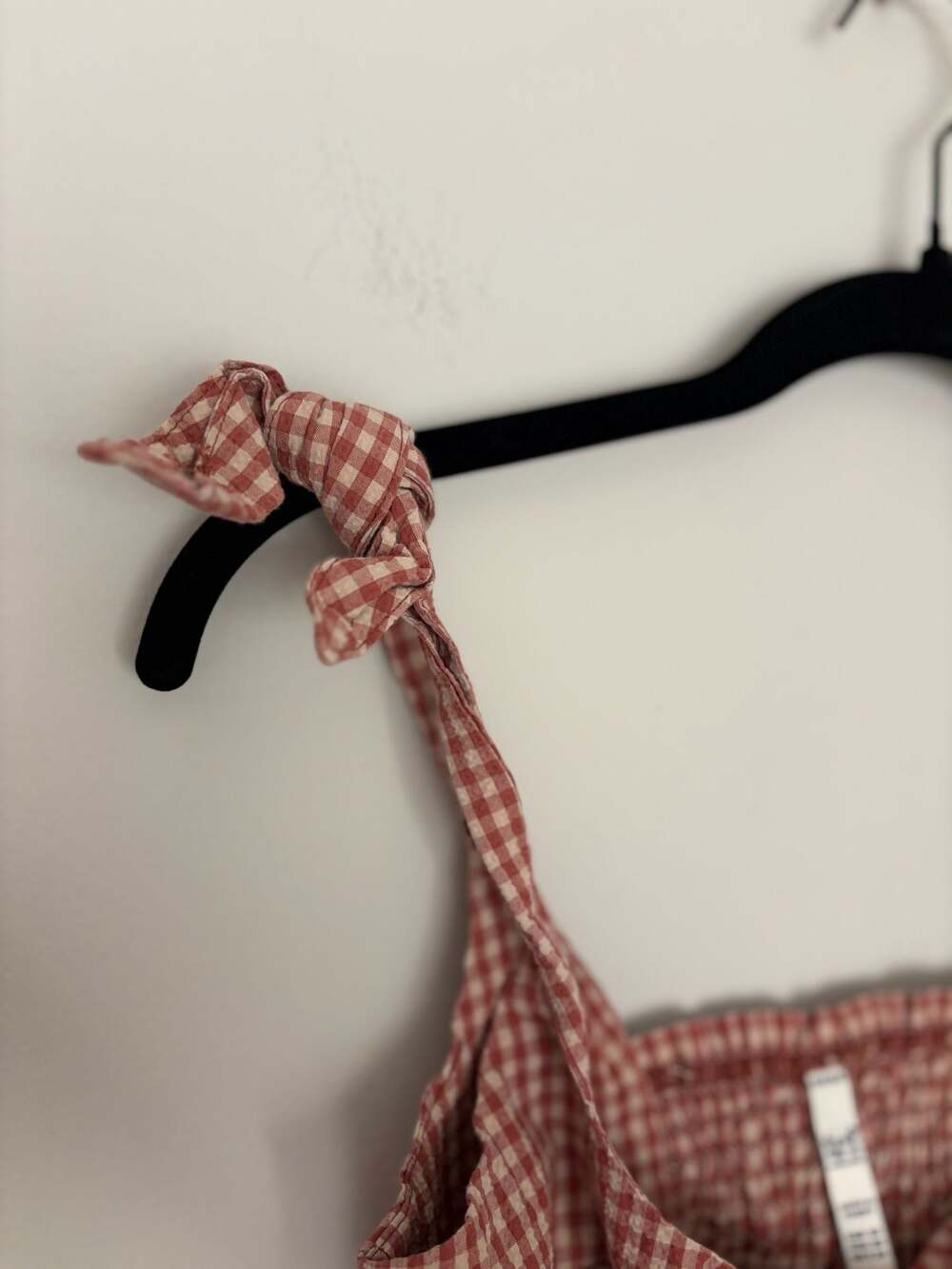 Zara TRF Collection Cottagecore Gingham Tie-Shoulder Crop Top Sz XS - Picture 3 of 5